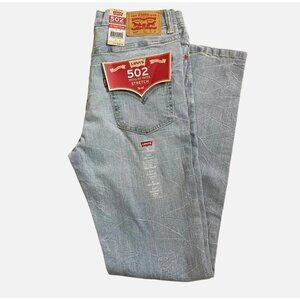 Boys Levi's 502 Regular Taper Light Blue Jeans 29x29 Stretch Size 18